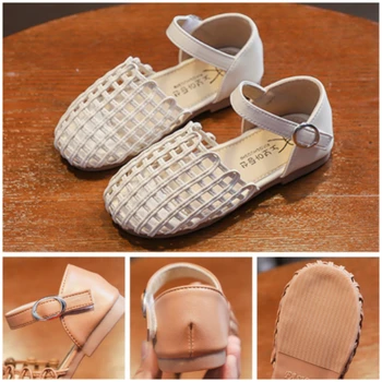

Kids Sandals for Baby Girls Cut Outs Style Leisure for Princess Girls Beach Sandals Toddler Trainer Children Anti-Slippery Sole