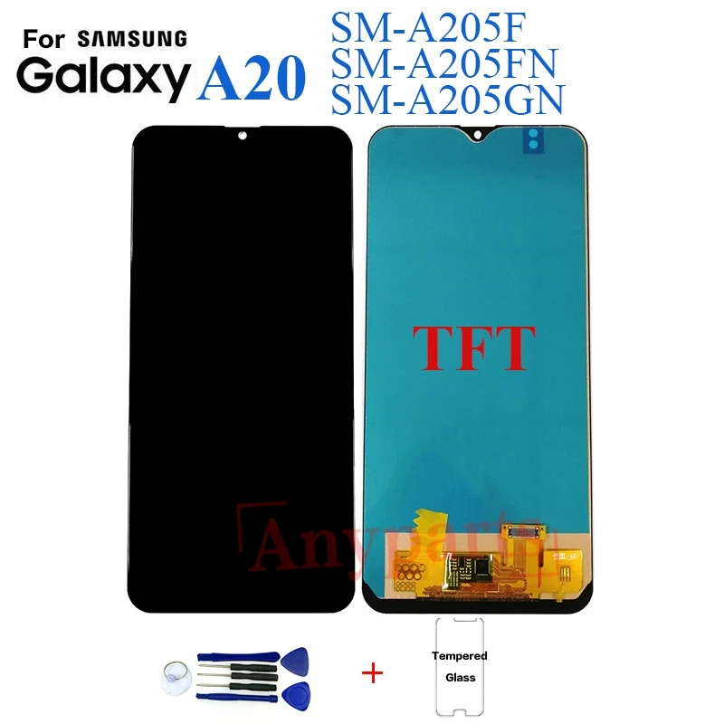 ЖК-дисплей TFT для Samsung A20 A205 SM-A205F A205GN сменный ЖК-экран A205FN A205S экран полный модуль |
