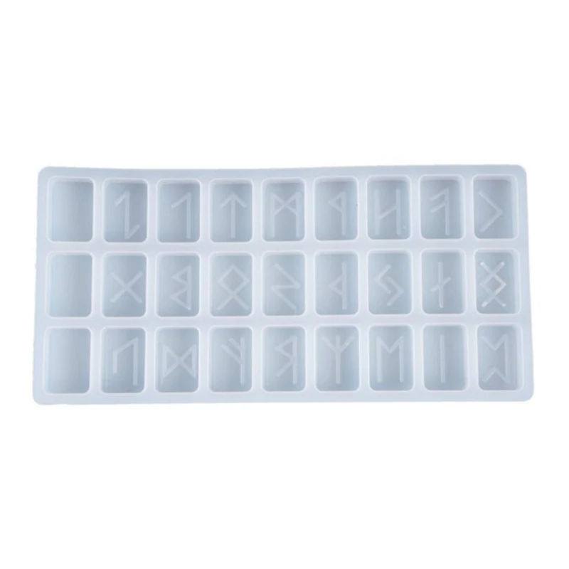 

Crystal Epoxy Resin Mold Energy Symbol Runes Letter Word Model Mirror DIY Mould U4LF