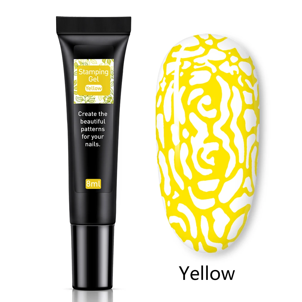 005 Yellow Elite99 8 мл Pure Nail Цвет для штамповки ногтей Гель-лак черный, белый цвет био-Гели Soak Off ногтевое искусство, гелевое, лаковое покрытие для штамповая пластина - Цвет: 005 Yellow