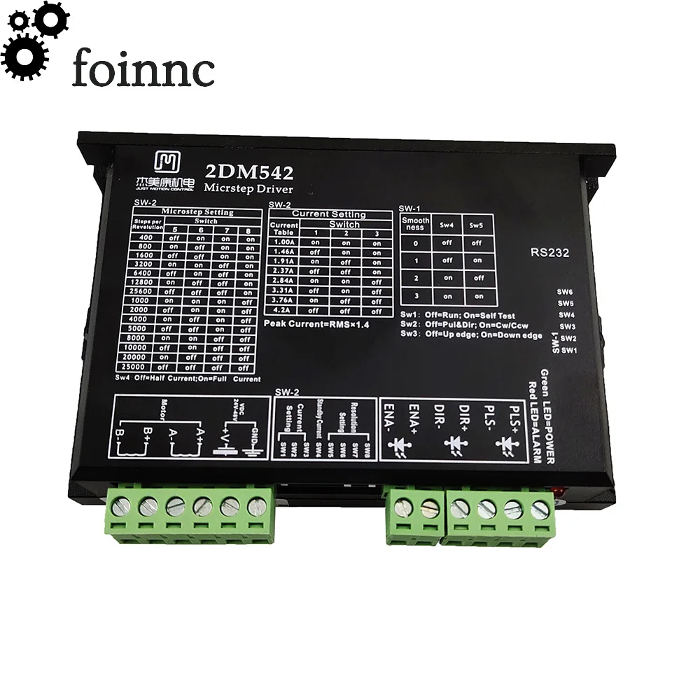 2DM542 N двухфазный шаговый мотор драйвер 42/57 двигатель контроллер DC24V 48V 17/23 Драйвер