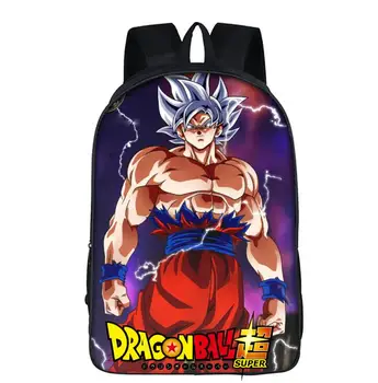 

16 inch Cartoon Children Boys Anime Backpack Cool Dragon Ball Z Bagpack for Primary Kids Character Son Goku Vegeta Bookbag