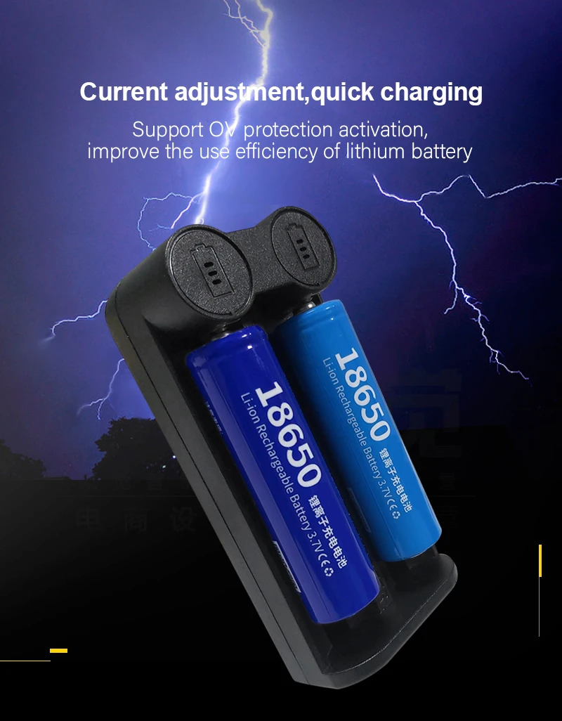 PUJIMAX 18650 battery charger Smart charging 2 slot 3.7V 26650 18350 32650 21700 26500 Rechargeable Battery charger battery charger battery charger adapter