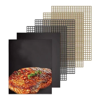 

6 Pcs Non Stick Grill Mesh Mats,Reusable Easy to Clean,Suitable for Charcoal Electrical and Gas Grilling 15.75 x 13Inch