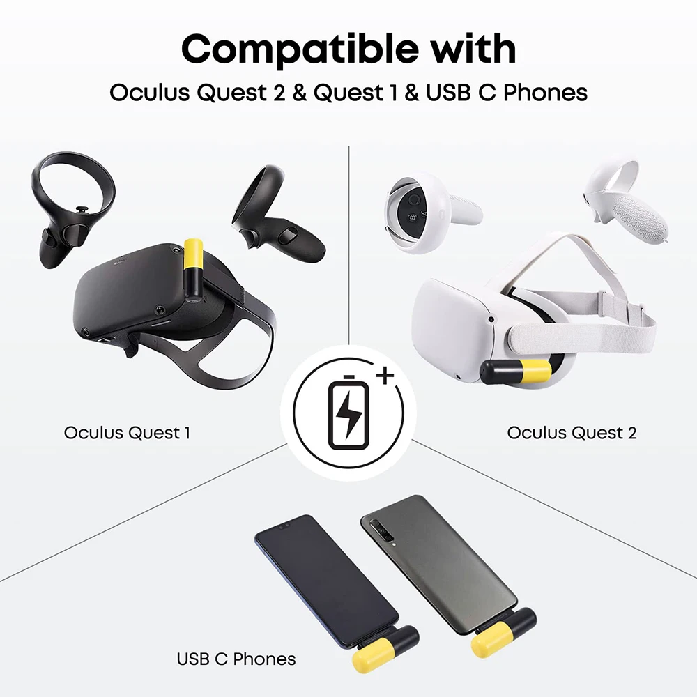 3300mAh Type-C Charger For Oculus Quest 2 VR Glasses Accessories Capsule Power Bank Portable Emergency Battery Pack Charging - Image 3