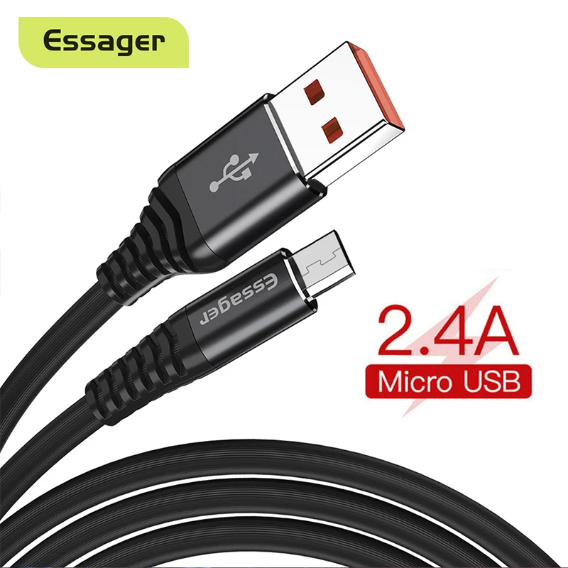 Essager Micro USB Cable Fast Charging Charger Microusb Cable 2m For Samsung Xiaomi Redmi mi Android Mobile Phone Data Wire Cord phone to tv cable