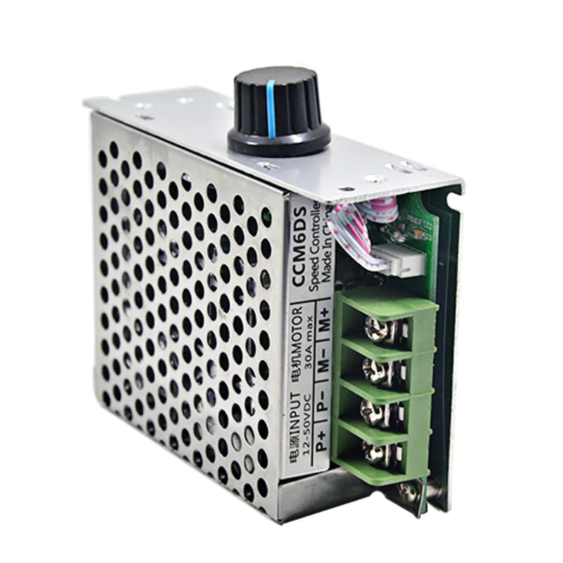 12-50 в ШИМ контроллер скорости двигателя постоянного тока 12V24V36V48V контроль скорости с обратным переключателем 30A металлический корпус максимум 1500 Вт
