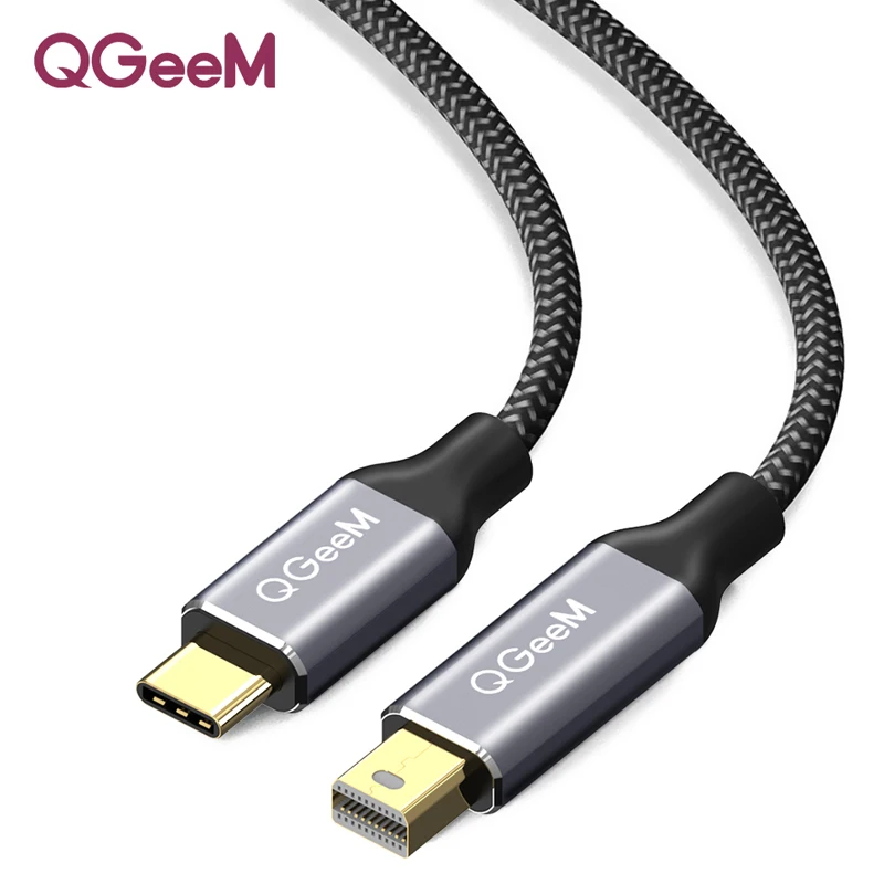 Qgeem Usb Type C 3 1 To Mini Displayport Cable Dp 4k 60hz Hdtv