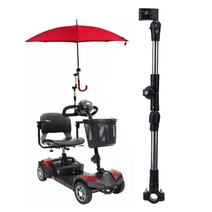 Stainless Steel Adjustable Wheelchair Umbrella Holder Clamp Supporter