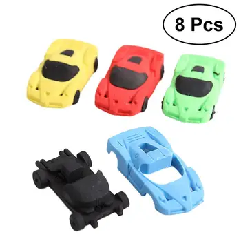 

8pcs Car Shape Eraser Creative Stationery Detachable Pencil Eraser Creative Gift for Kids Students (Random Color)