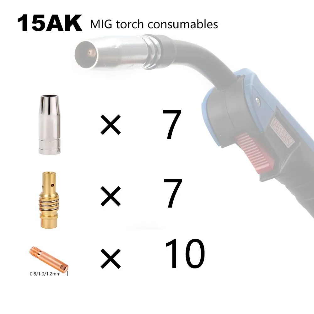 

24pcs 15AK Nozzles Contact Tips Holders MIG Welder Consumable Welding Tool Accessory Fit for 15AK Welding Torch