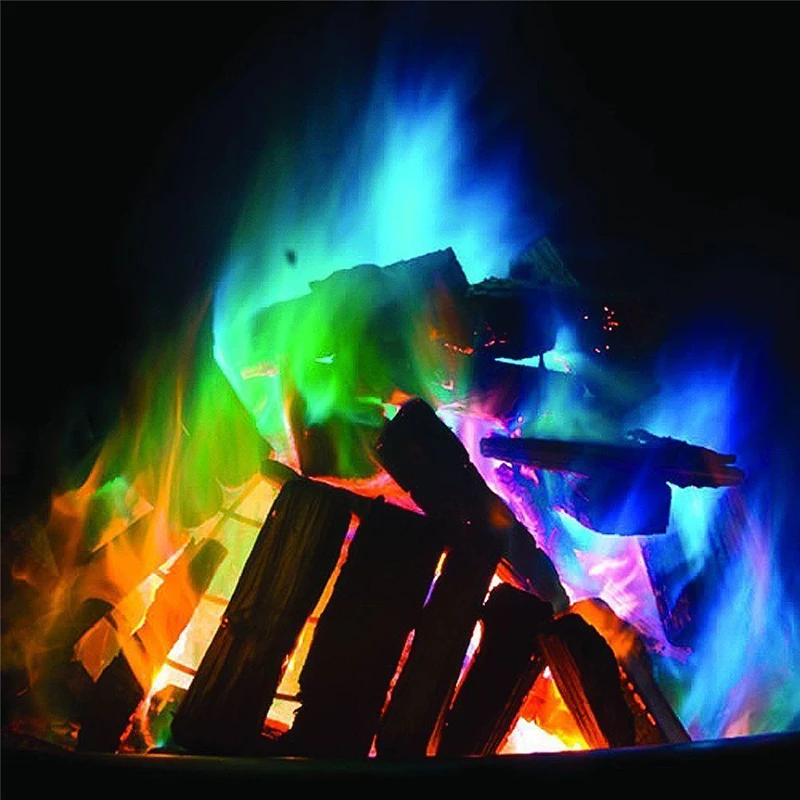 15g Mystical Fire Magic Tricks Coloured Flames Bonfire Sachets Fireplace Pit Patio Color Toy Professional Magicians Pyrotechnics