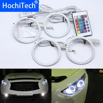

For Infiniti FX QX70 FX35 FX37 FX50 2009 2010 2011-2013 Multi-color Led Angel Eyes Kit RGB Halo Rings Daytime Running Light DRL