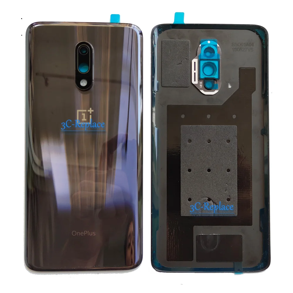 6,4 дюймов, черный/синий, новинка, для OnePlus 7 1+ 7, задняя крышка, крышка для батареи, корпус, чехол, заднее стекло, запасные части