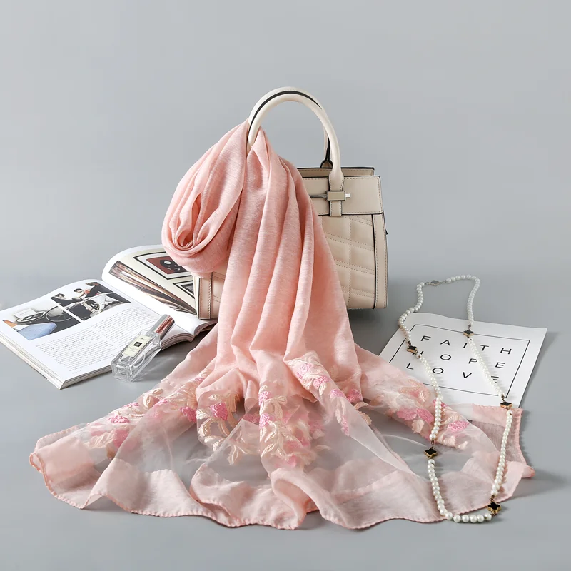 

Autumn Winter Warm Scarf Female Imitation Long Cut Printed Floral Silk Scarf Shawls and Wraps Towel Women Fashion Bandanna Beach