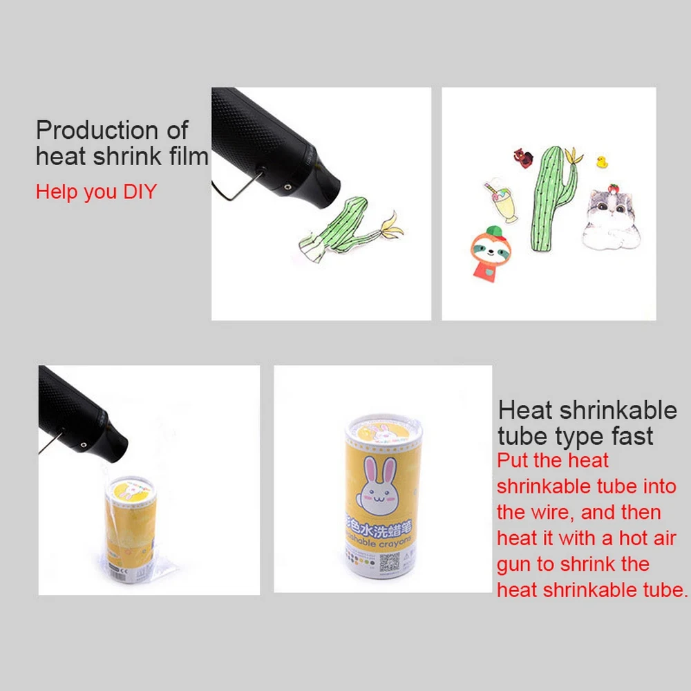 Thermostatic Hot Air Gun Heat Shrinkable Film Setting Tool Rubber Stamp DIY Manual Clay Mud Heating Clay Hair Dryer