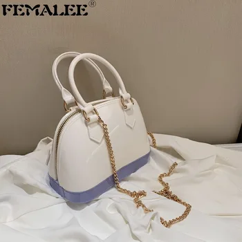 

Summer Hit Color Shell Bags Women Shoulder Bag Patent Leather Chain Single Shoulder Messenger Trendy Top-handle Crossbody Bolsas