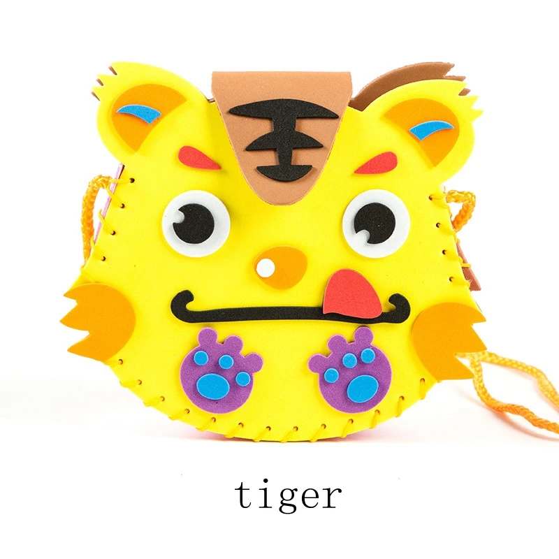 tiger Soft Blocks Милые животные мягкие строительные блоки игрушки кот Тигр 3D DIY швейная сумка образовательная сборка головоломка подарок для детей Прямая - Цвет: tiger Soft Blocks