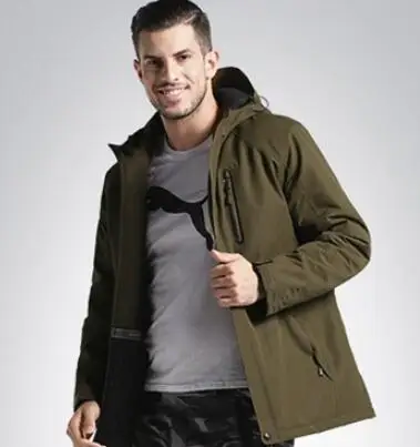 Высококачественное зимнее настраиваемый нагреваемый хлопковое пальто с USB электрическим нагревом, мужское пальто с подогревом, хлопковое пальто с зарядкой - Цвет: Coffee