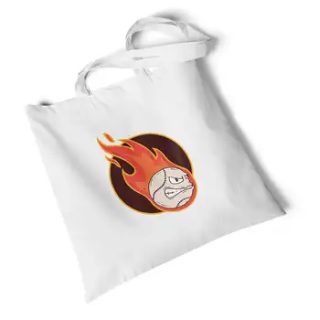 

Fashion Flame Printed White Canvas Bag Storage Foldable Large Travel Bag Shoulder Bag Environmental Reusable Handbag