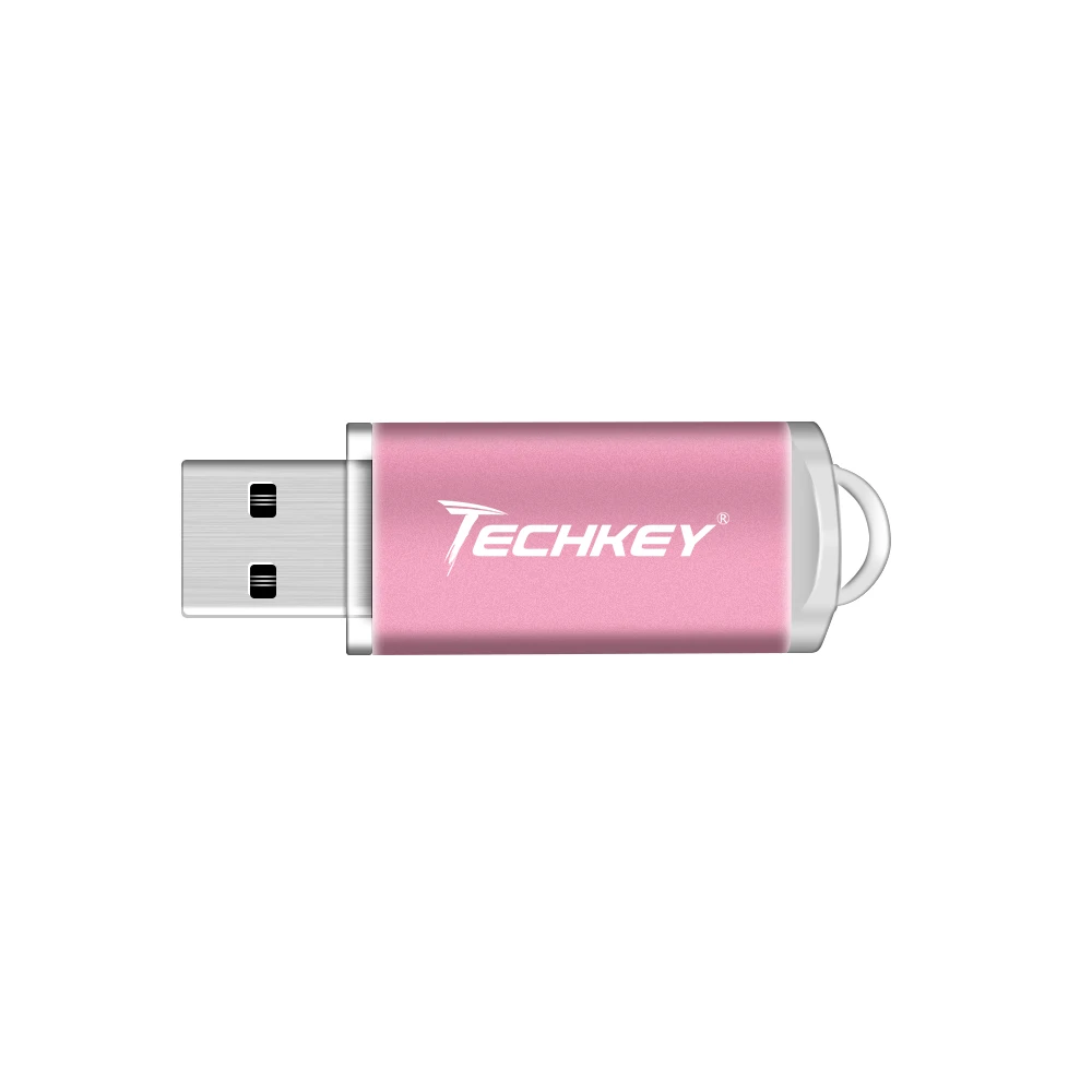 pink Techkey usb falsh drive 16 ГБ 32 ГБ 8 ГБ 4 ГБ флешка usb2.0 memory stick реальная емкость usb pen drive флешка usb cle - Цвет: pink