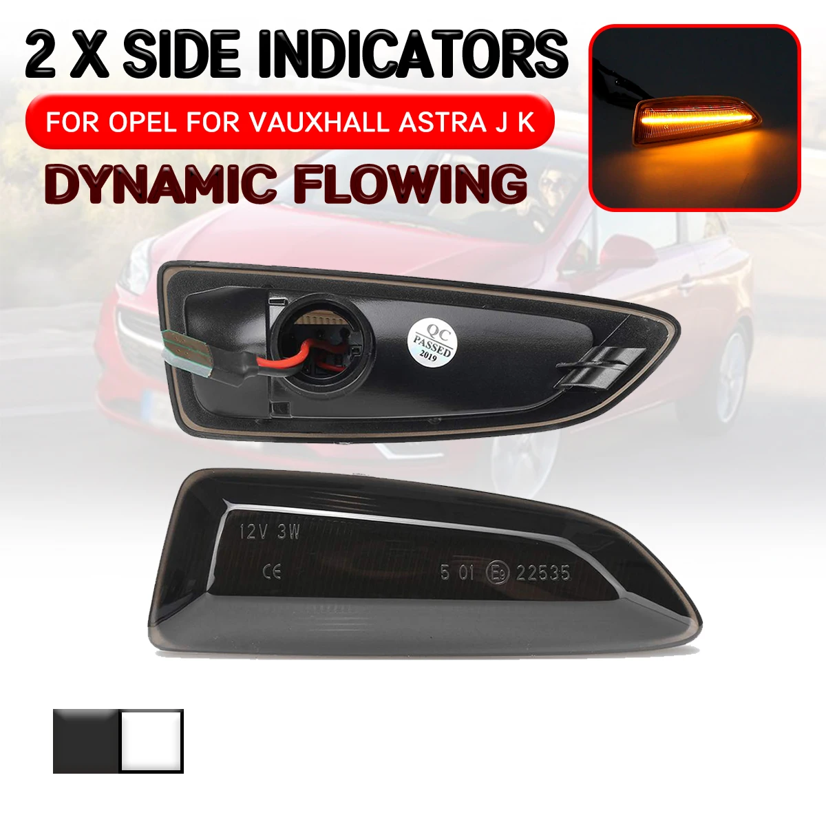 

For Opel Astra J K For Zafira C For Insignia B For Grandland X Car LED Dynamic Side Marker Light Flowing Turn Signal Light Lamp