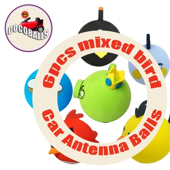 

cocoballs 6pcs mixed birds automobile aerial topper car antenna balls lovely foam decoration