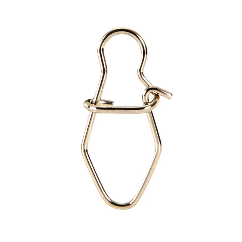 

50pcs/bag Rhombus Stainless Steel Hook Lock Snap Swivel Solid Rings Safety Snaps Fishing Hooks Connector Fishing Tackle Tool