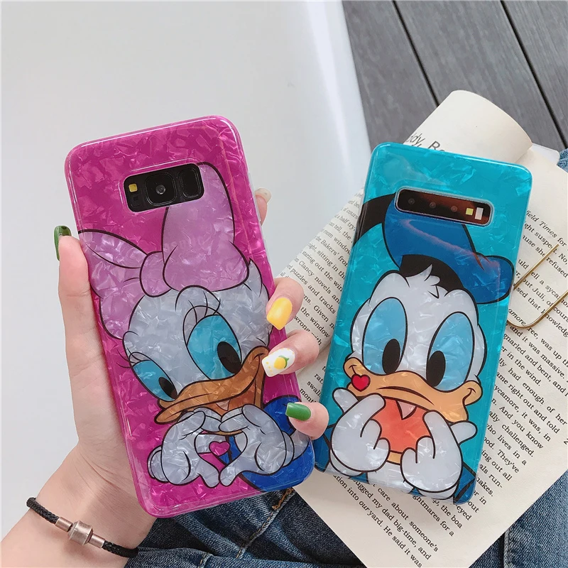 

Cartoon Mickey Donald Cases For Samsung Galaxy S8 S9 S10 Plus Fashion Conch Shell Soft Cover For Samsung Note 10 Plus 8 9