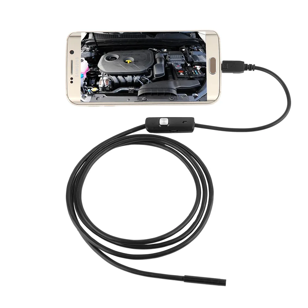 Водонепроницаемый 480P HD 7 мм объектив наблюдательная трубка 1 м эндоскоп мини USB гибкая камера с 6 светодиодами бороскоп для андроида телефона ПК