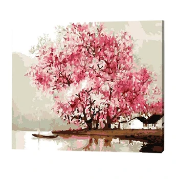 

Painted Paintings Xanadu DIY Digital Oil Painting Flower Landscape Handmade Oil Color Decorative Painting Framed