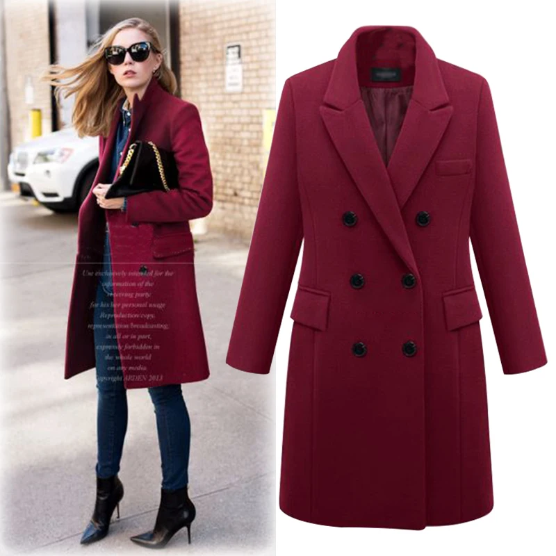 manteau long femme bordeaux