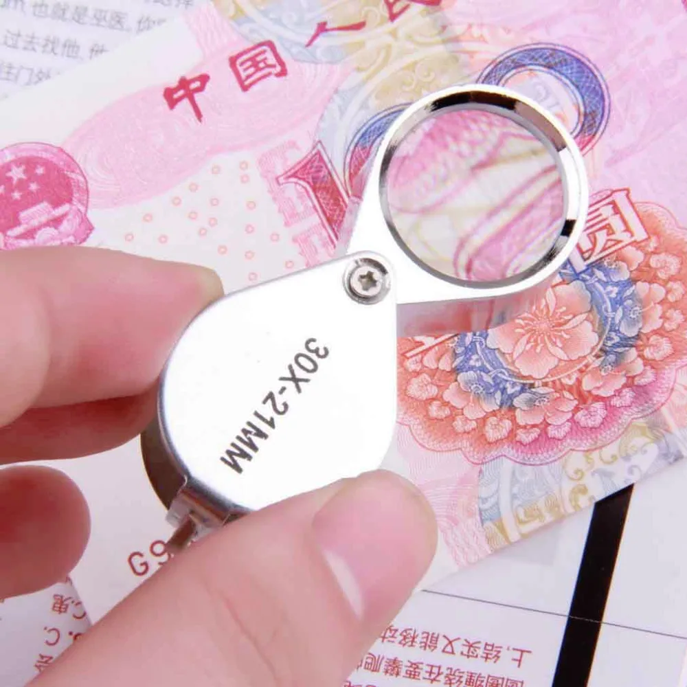 Hot Mini 30X Glass Magnifying Magnifier Jeweler Eye Jewelry Loupe Loop 30*21mm Triplet Jewelers Eye Glass