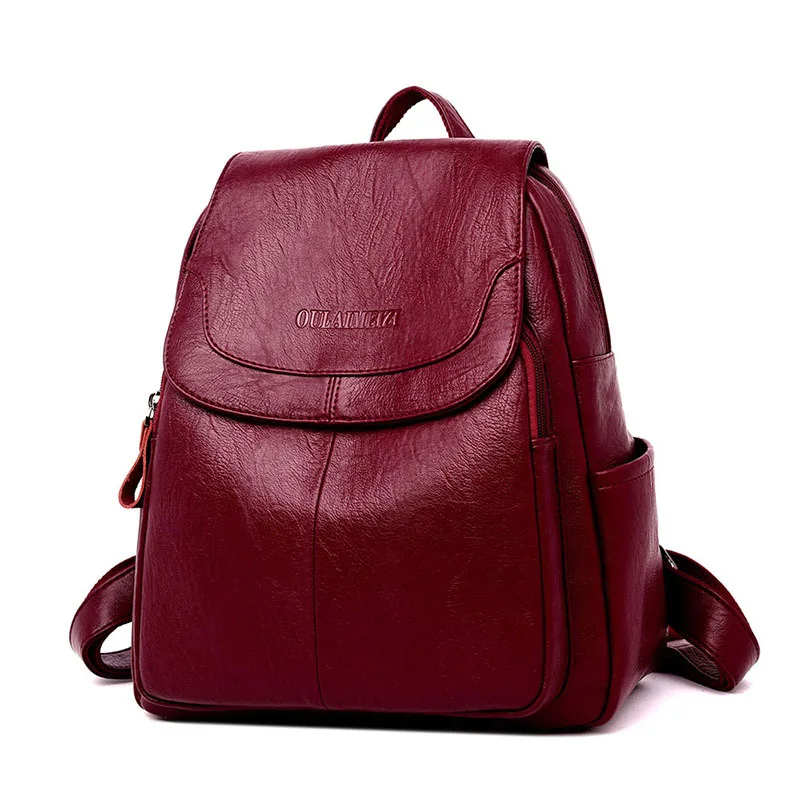 

Backpack Women's New Style Korean-style Versatile Genuine Leather Sheepskin WOMEN'S Backpack Fashion Middle School Students Wome