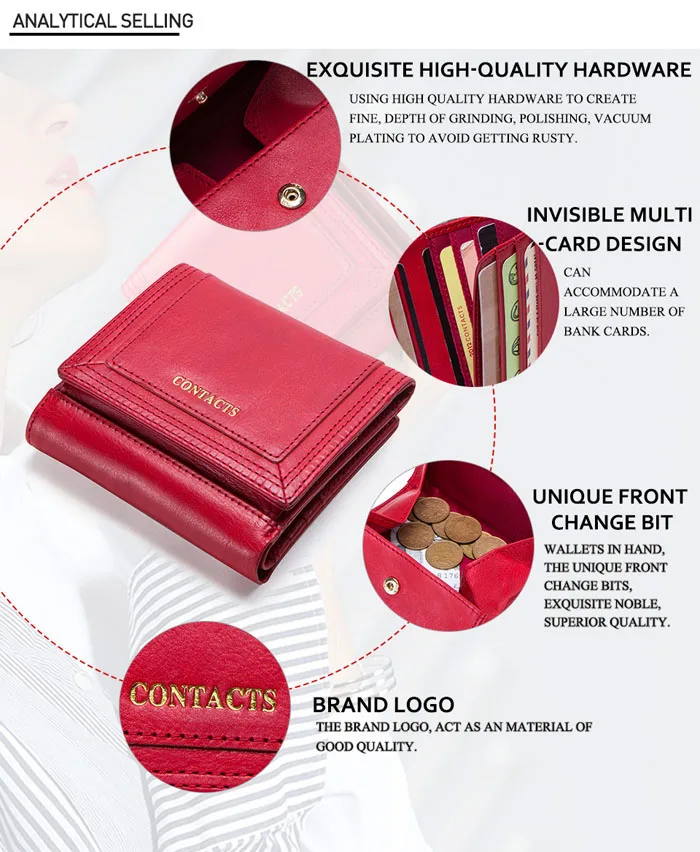Women Wallets Short Coin Purse Genuine Leather Card Holder Female Money Bag High Quality Mini Walet Small A26