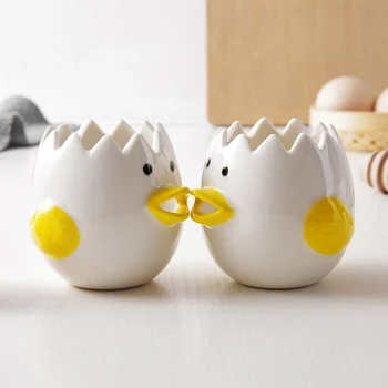 

Ceramic Egg Yolk Separation Props Cute Egg White Separator Kitchen Tool 1PC