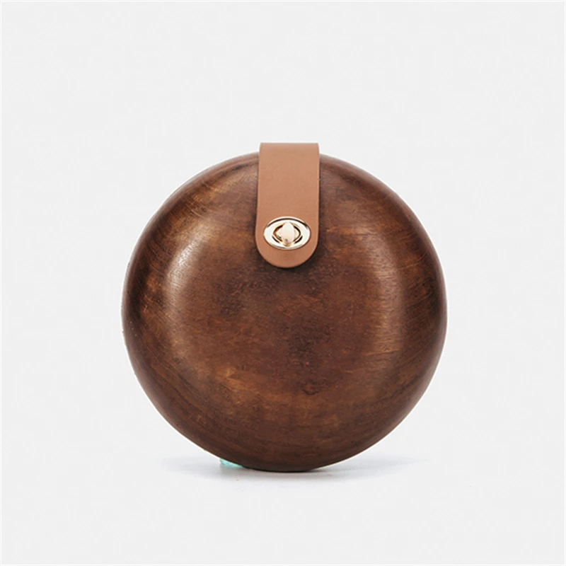 

New Luxury Handbags Women Bags Designer Wallet Vintage Round Party Evening Bag Shoulder Bag Solid Wood Casual Clutch Bag XBA29
