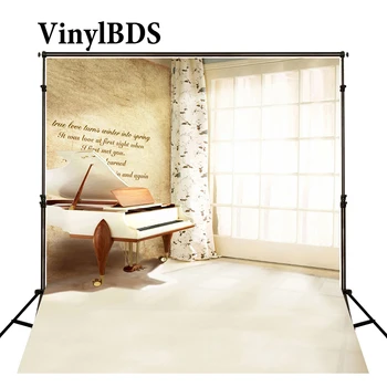 

VinylBDS Wedding Backdrops Sunshine Windows Valentine Photo Backdrop Piano In The Window Backdrops For Photography Wedding
