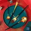 24Pcs Gold Dinnerware Set 304 Stainless Steel Tableware Set Knife Fork Spoon Flatware Set Christmas Gift Cutlery Set Gift Box ► Photo 3/6