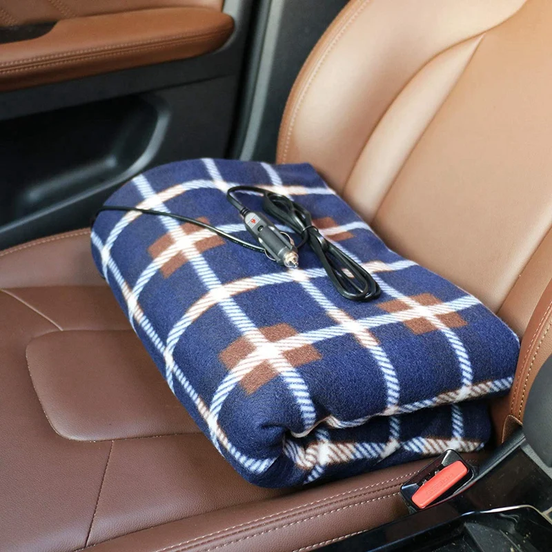 

12V Electric Heated Car Blanket, Soft Thick Travel Temperature Heating Blanket for Cars Trucks SUV RV, Quickly Heat Range From 1