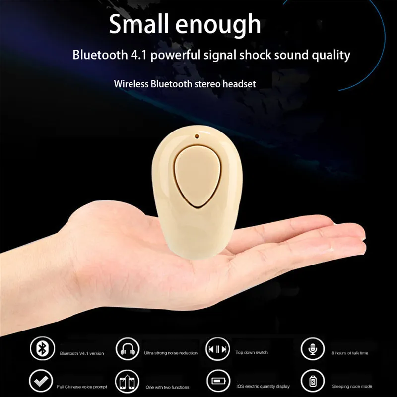 S520 мини беспроводные Bluetooth наушники в ухо спортивные с микрофоном гарнитура громкой связи стерео невидимые наушники Auriculares для всех телефонов