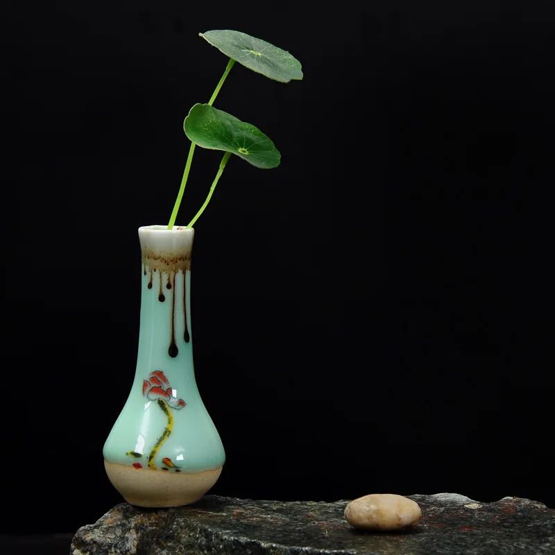 Hand-painted Ceramic Vases Creative Celadon Decorative Flower Inserts Ceramic Crafts Hydroponic Flower Home Decoration