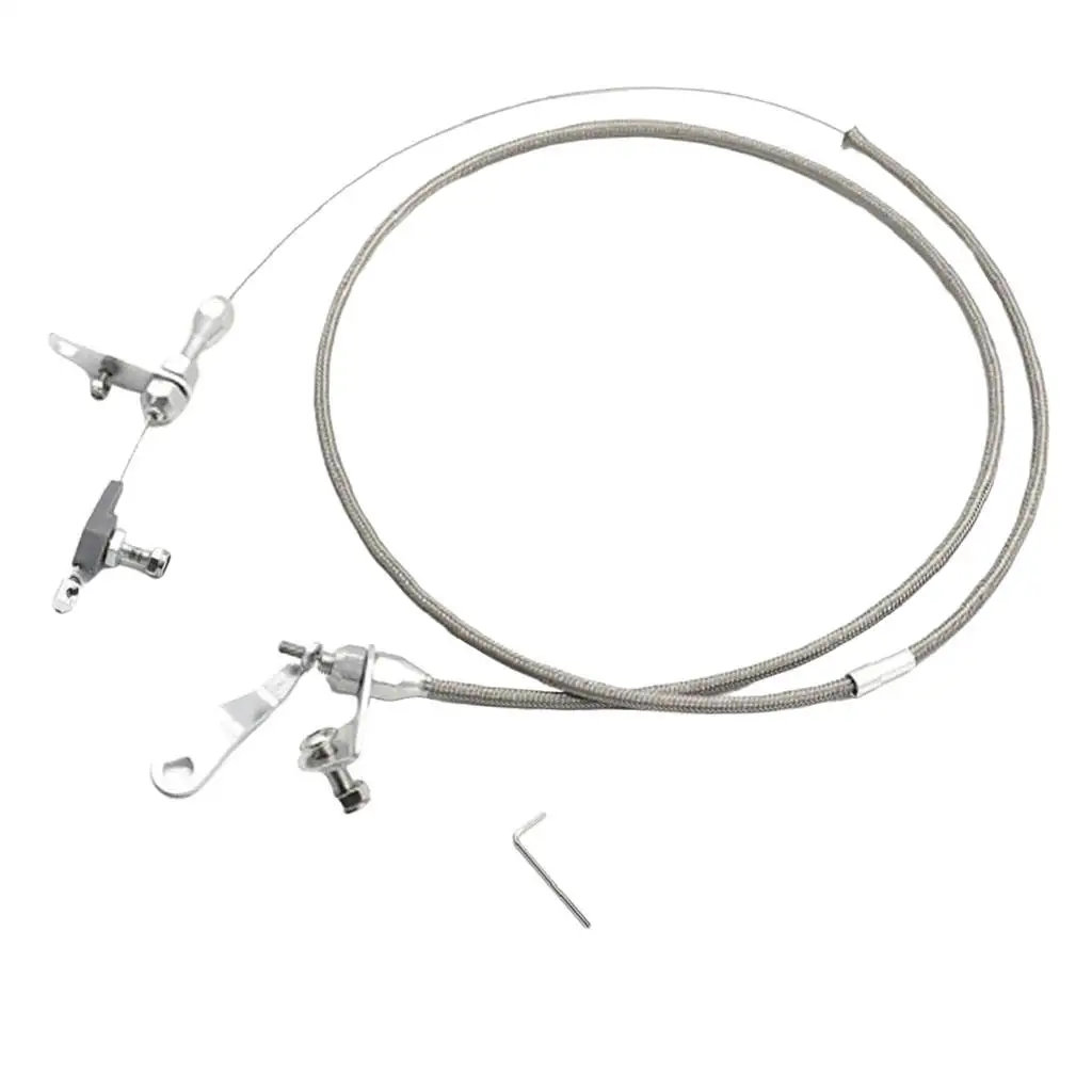 For Ford C6 Stainless Braided Kick Down Cable Transmission Detent