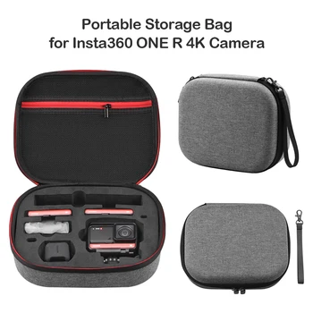 

Shockproof Portable Carrying Case with Lanyard for Insta360 ONE R Camera USB Cable Tripod Accessories Storage Bag