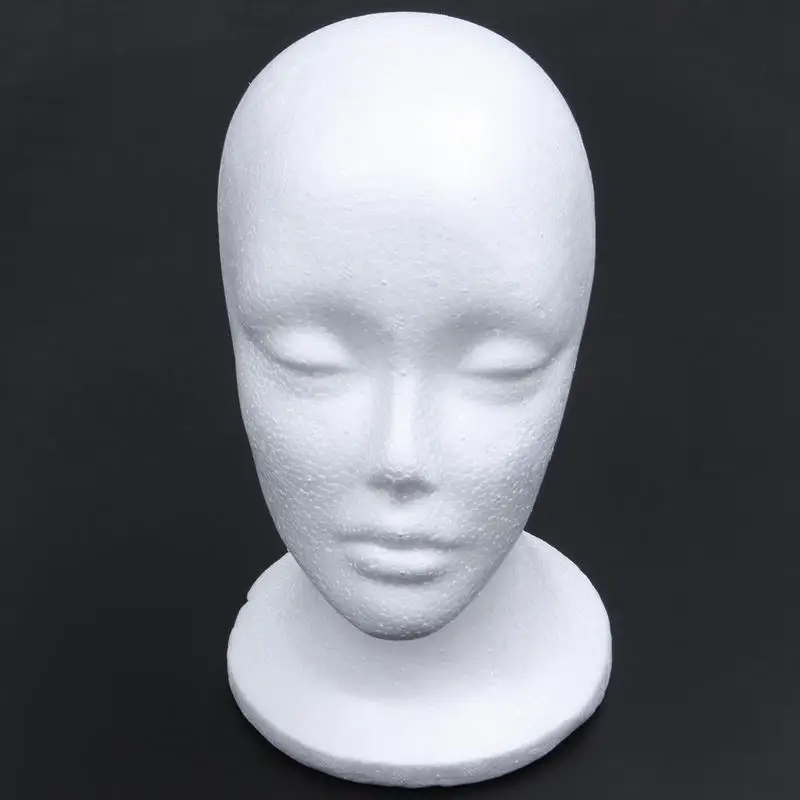 Practical Female Foam Mannequin Head Model Hat Wig Display Stand Rack white 