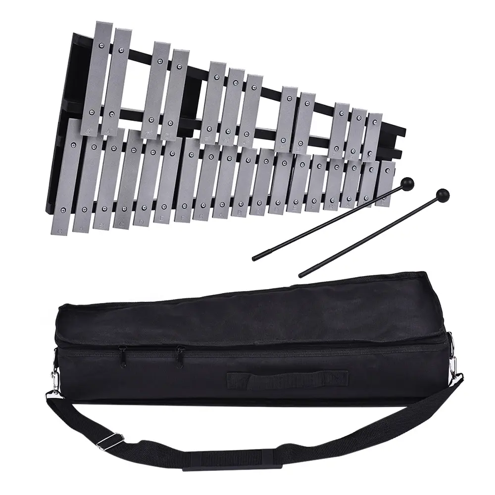 Ammoon складной 30 Note Glockenspiel деревянный ксилофон рамка алюминиевые стержни музыкальный инструмент подарок с сумкой для переноски