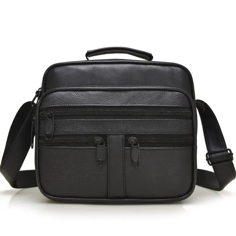 

New Style Men's Bag MEN'S Leather Single-shoulder Bag Multi-pockets Shoulder Bag Multi-functional Business Casual Commuting Bag
