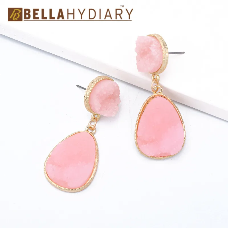 druzy earrings jewelry Ohrringe bijoux earings earring earing pendientes brinco big earrings vintage jewelry wedding earrings geometric earrings long earrings gifts for women resin earrings korean earri (2)