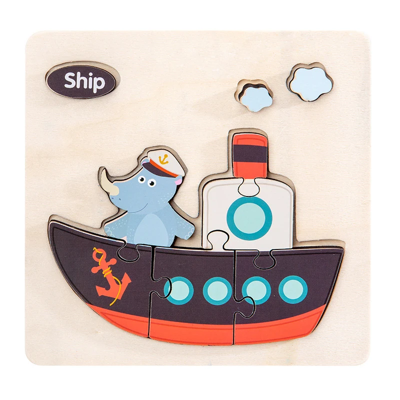  Montessori Educational Toys for Children Early Learning Materials Wooden Puzzles Kids Intelligence  - 4000464961026