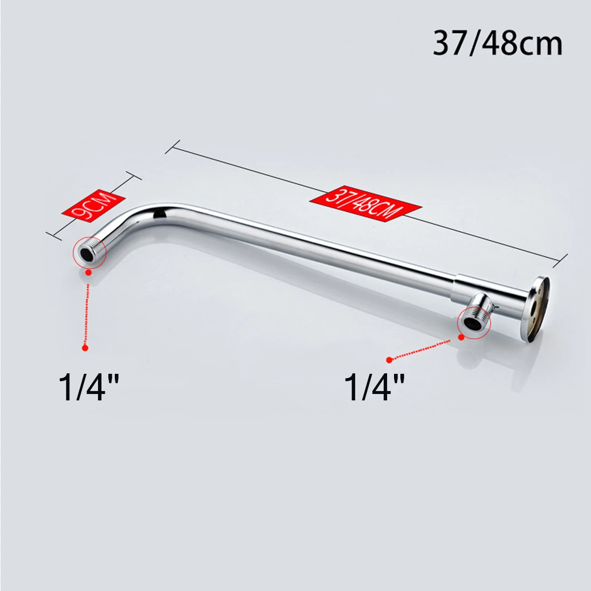 

Wall Mounted Shower Head Extension Arm Bottom Entry Hose Shower Extension Arm Fitting Mount Base for Home Bathroom 370mm/480mm